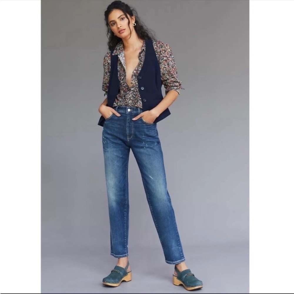 Anthropologie Pilcro Selvedge Borrowed Boyfriend Jeans Blue Plus 32 Relaxed NWT - Picture 2 of 8